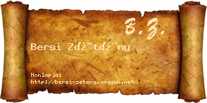 Bersi Zétény névjegykártya